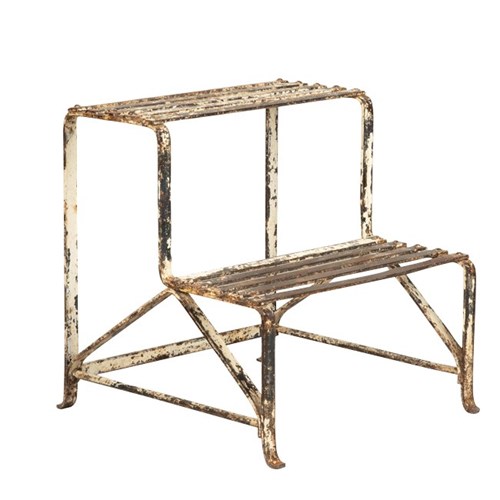 Early 20Th Century French Iron Plant Stand / Garden Steps