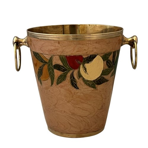 Enamel & Brass Champagne Bucket