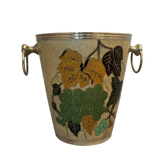 Enamel & Brass Champagne Bucket