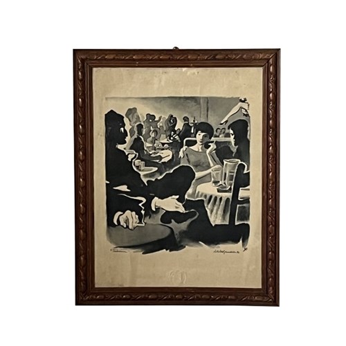 Mid-Century Italian 'Tabarin' Cabaret Print By Alessandrini, 1953