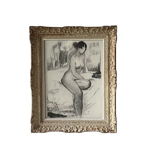 20Th Century French Seated Nude Study By Henri Andre Martin