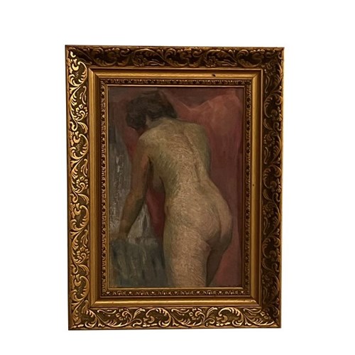 Framed Signed Oil Painting Of A Female Nude By Henri Andre Martin