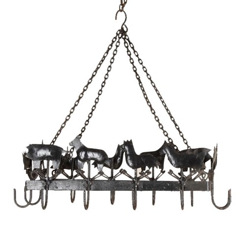 Early 20Th Century French Iron Country House Hanging Hooks