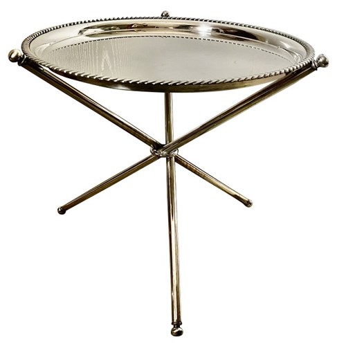 Mid-Century Italian Silverplated Cocktail Tray Table