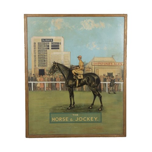 Large 20Th Century English Pub Sign 'The Horse & Jockey'