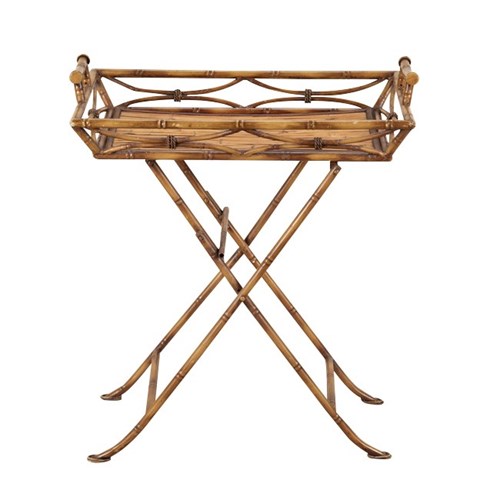 Mid-Century Italian Folding Faux Bamboo Tray Table