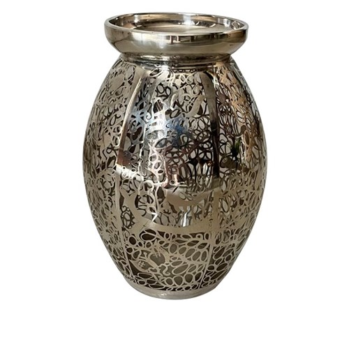 French Vase With Silver Overlay