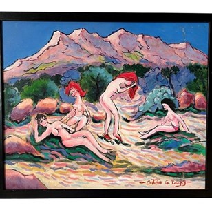 Signed Painting 'La Mont St Victoir...