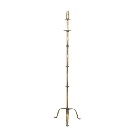 Mid Century Gilt Iron Spanish Floor Lamp