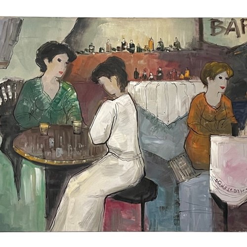 French Painting 'Bar Scene' 