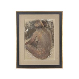 Framed Signed Painting Of A Seated ...