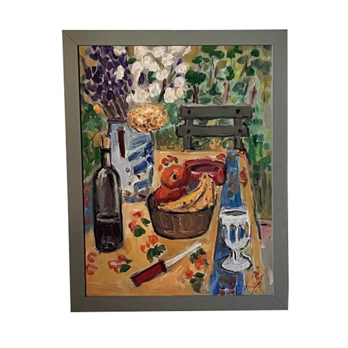 Comtemporary Gouache Painting 'Still Life In Provencale Garden'