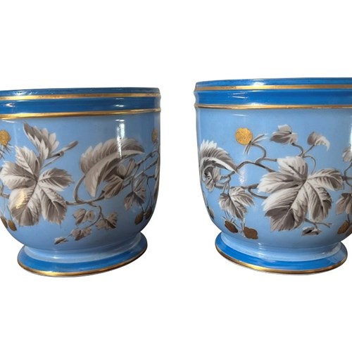 Pair Of 19Th Century Paris Porcelain Cache Pots