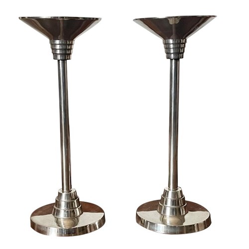Pair Of 20Th Century Silverplate Spanish Candlesticks