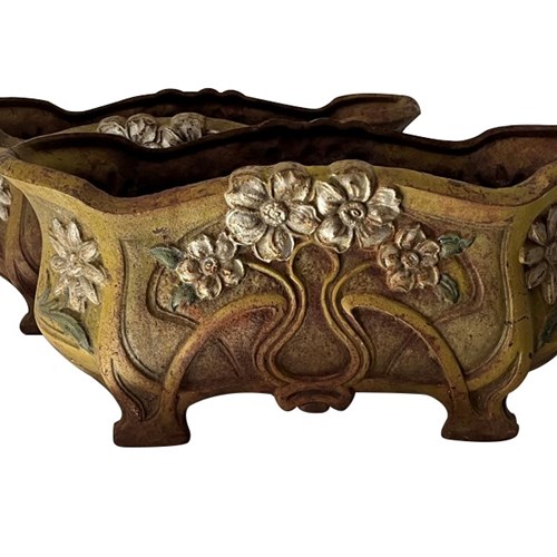 Pair Of Late 19Th Century French Art Nouveau Jardinieres