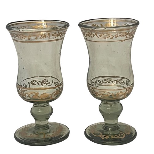 Pretty Pair Of French Hand Blown Glasses