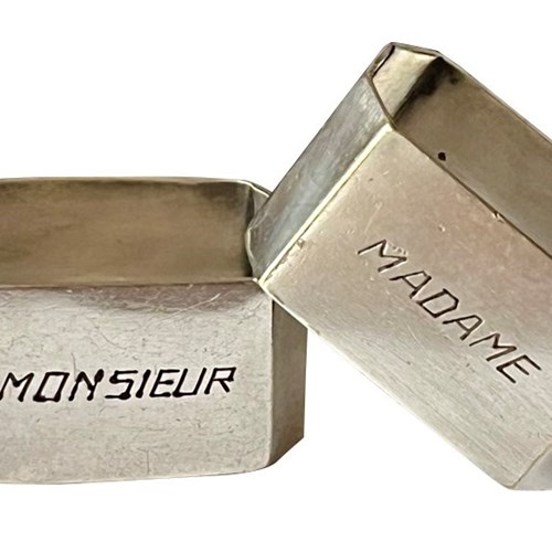 Pair Of Mid Century Madame & Monsieur Napkin Rings