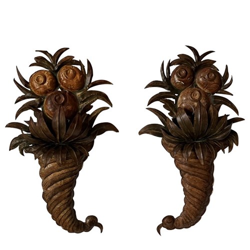 Pair Of French Cornucopia Wall Lights