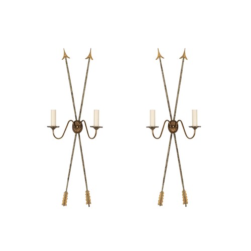 Pair Of Exceptional Large French Neoclassical Revival Arrow Wall Lights