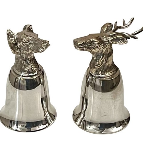 Pair Of Mid-Century Italian Silver Plated Stirrup Cups