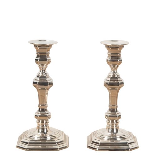 Pair Silver Candlesticks By Pedro Duran