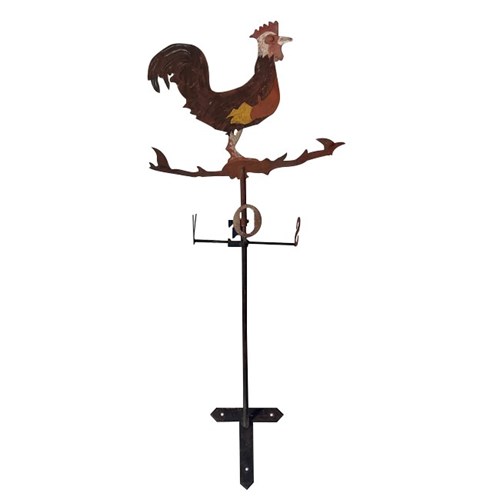 Painted Mid Century Rooster Weathervane Shop Sign