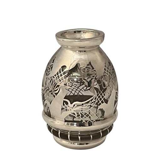 French Vase With Silver Overlay