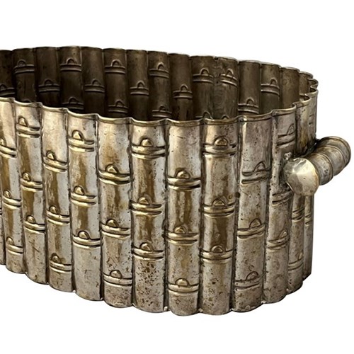20Th Century Faux Bamboo Silverplate Champagne Bucket