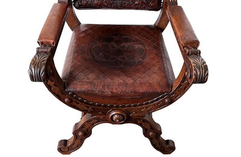 19Th Century Embossed Leather Armchair-adps-antiques-spanish-embossed-leather-oak-carved-armchair-4810-10-main-638303151413061475.jpg