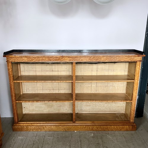19Th Century Burr Walnut Bookcase With Ebonised Gallery