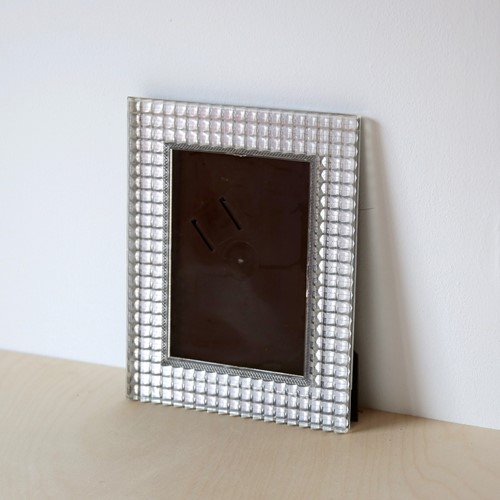 Vintage Textured Clear Plastic Photo Frame 