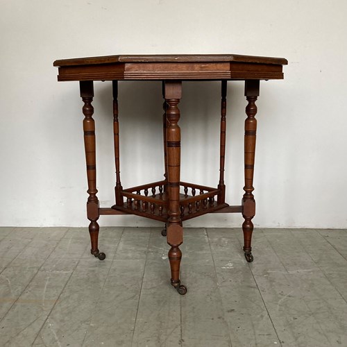 Antique Edwardian Octagon Mahogany Occasional Table