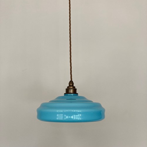 Art Deco Blue Glass Shade