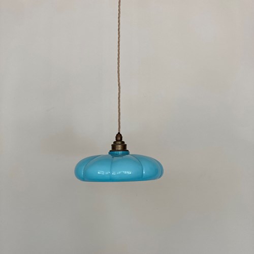Art Deco Blue Rounded Glass Shade