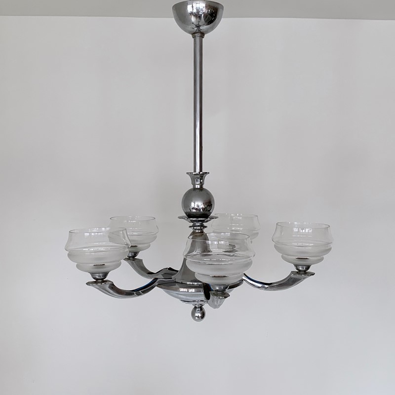 Art Deco Chromed Chandelier with Textured Shades-agapanthus-interiors-art-deco-chromed-chandelier-with-textured-glass-shades-2-main-637014824202644054.jpeg