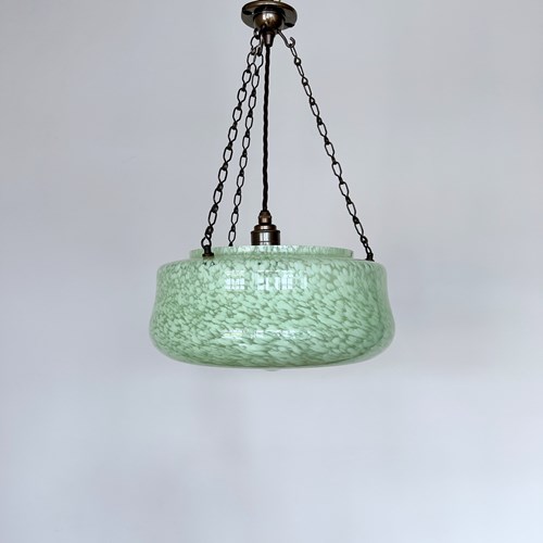 Art Deco Clichy Green Glass Diffuser Shade