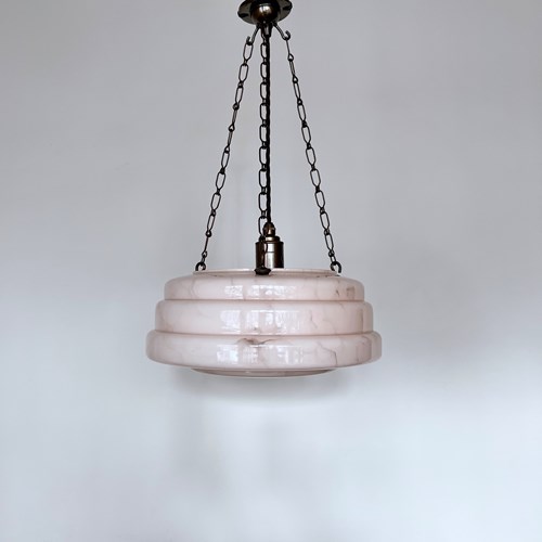 Art Deco Clichy Pink Glass Diffuser Shade