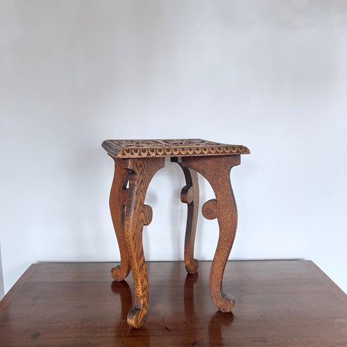 Carved Oak Occasional Table