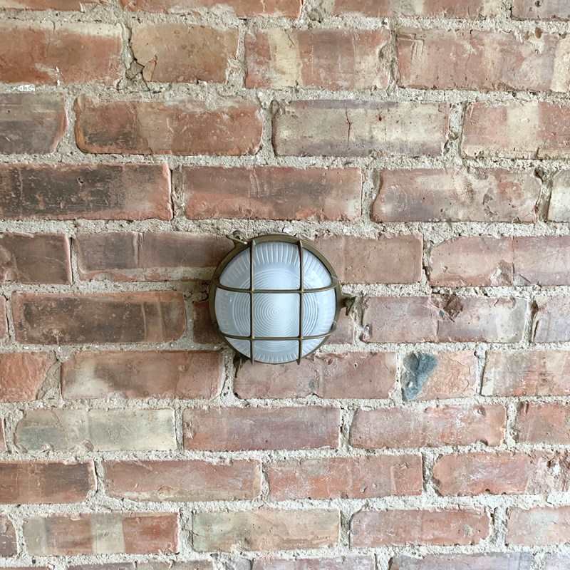 Contemporary Small Aged Brass Round Bulk Head Wall Lights-agapanthus-interiors-contemporary-aged-brass-round-bulk-head-wall-light-5-main-638231317194327253.jpeg