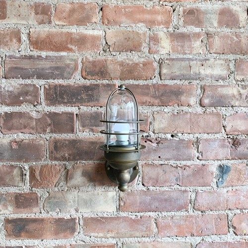 Contemporary Aged Brass Torch Bulk Head Wall Light