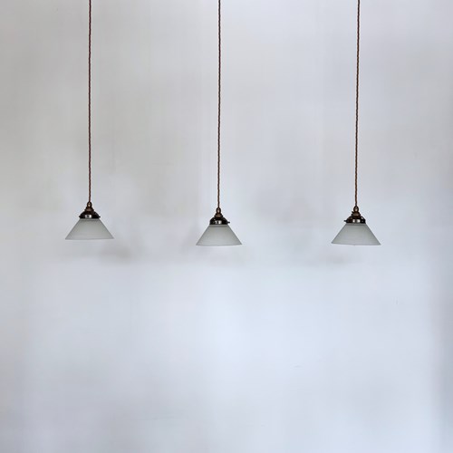 Contemporary Small Conical Frosted Glass Shades