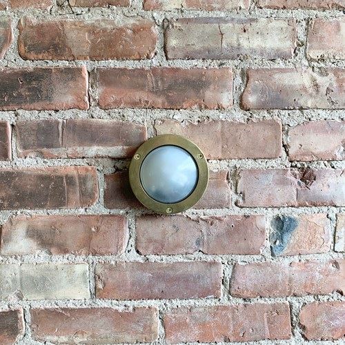 Contemporary Small Polished Brass Round Wall Lights