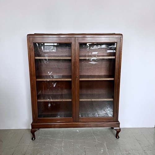 Dark Mahogany Veenered Glazed Cabinet