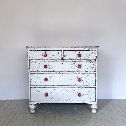 Distressed Painted Chest Of Drawers