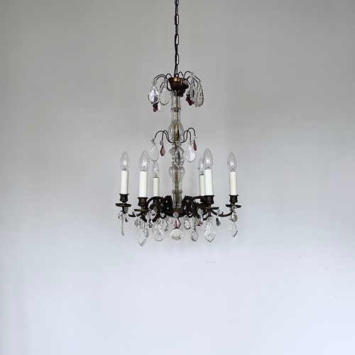 French Newly Electrified Candelabra Chandelier