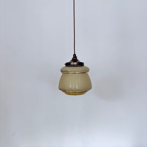 Enclosed Textured Yellow Glass Shade