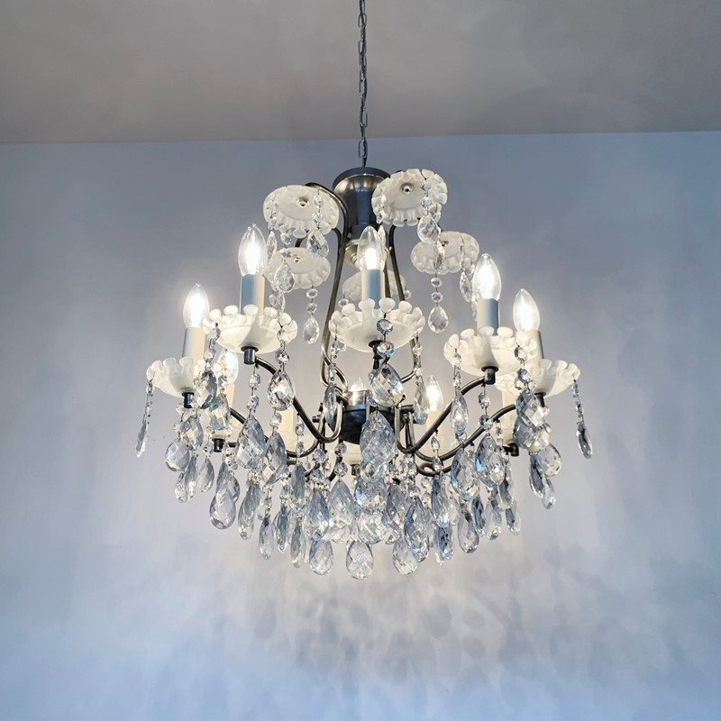 French Chromed Chandelier, Frosted Bobéche Pans-agapanthus-interiors-french-chromed-chandelier-with-frosted-bobeche-pans-and-cut-glass-harlequin-pear-drops-10-main-637672336752576530.jpeg