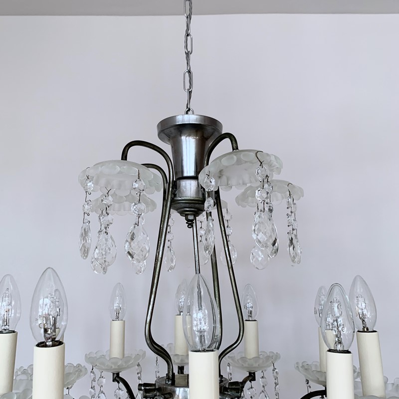 French Chromed Chandelier, Frosted Bobéche Pans-agapanthus-interiors-french-chromed-chandelier-with-frosted-bobeche-pans-and-cut-glass-harlequin-pear-drops-8-main-637672336929919655.jpeg