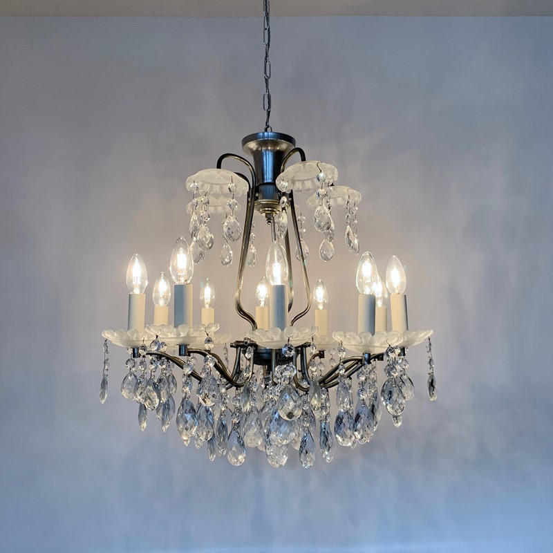 French Chromed Chandelier, Frosted Bobéche Pans-agapanthus-interiors-french-chromed-chandelier-with-frosted-bobeche-pans-and-cut-glass-harlequin-pear-drops-9-main-637672336957731574.jpeg