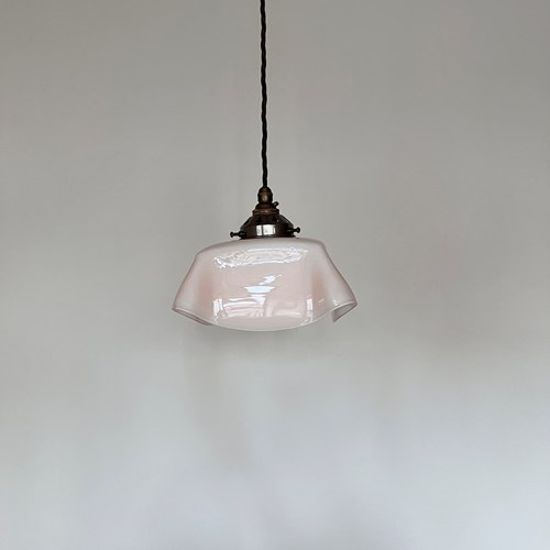 French Pastel Pink Handkerchief Glass Shade